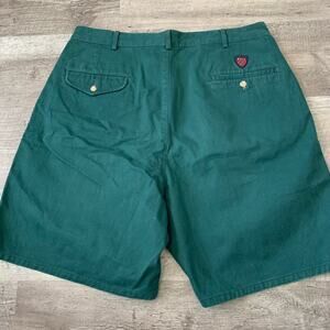 VTG POLO Ralph Lauren Golf Shorts Mens 36 Green Chino Pleated Preppy Casual Dad